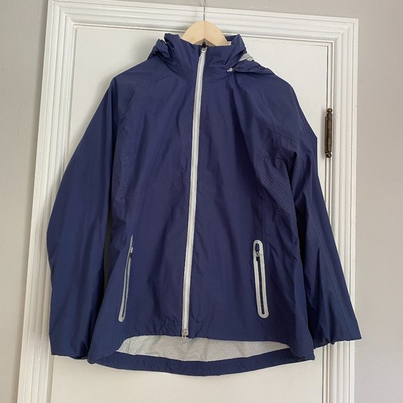Zero Restriction Jackets & Blazers - Zero Restriction Hooded Rain Waterproof Jacket Blue Size XL